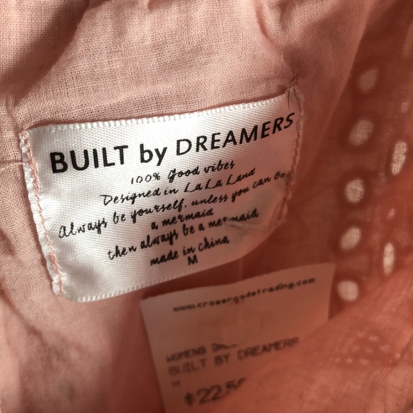 Peasant style Pink Summer Dress Lace up Front Lined with Floral size M - Picture 4 of 8